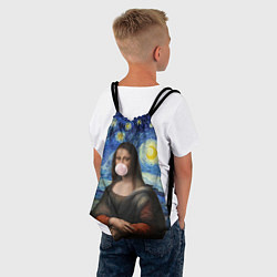 Рюкзак-мешок Мона Лиза Приколы - Звездная ночь, цвет: 3D-принт — фото 2