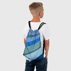 Рюкзак-мешок Сине-зеленые линии, цвет: 3D-принт — фото 2