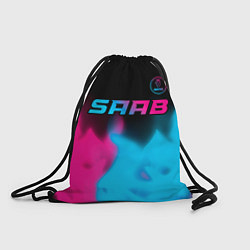 Рюкзак-мешок Saab - neon gradient: символ сверху, цвет: 3D-принт