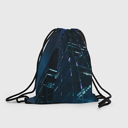 Рюкзак-мешок Неоновые ночные вышки в городе, цвет: 3D-принт