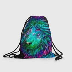 Рюкзак-мешок Светящийся неоновый лев, цвет: 3D-принт