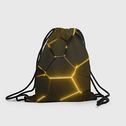 Рюкзак-мешок Золотые неоновые геометрические плиты, цвет: 3D-принт