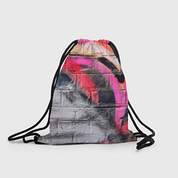 Рюкзак-мешок Граффити на кирпичной стене - фрагмент, цвет: 3D-принт
