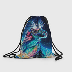 Рюкзак-мешок Неоновый сказочный леопард, цвет: 3D-принт