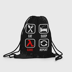 Рюкзак-мешок Eat, sleep, Half-Life, repeat, цвет: 3D-принт