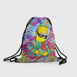 Рюкзак-мешок Барт Симпсон в тёмных очках считает бабло, цвет: 3D-принт