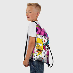 Рюкзак-мешок Гомер Симпсон в звёздном балахоне!, цвет: 3D-принт — фото 2