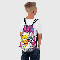 Рюкзак-мешок Гомер Симпсон в звёздном балахоне!, цвет: 3D-принт — фото 2