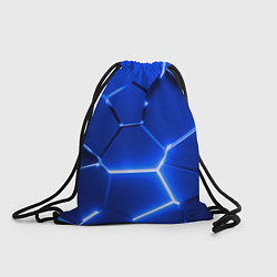 Рюкзак-мешок Синие неоновые геометрические плиты, цвет: 3D-принт