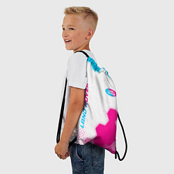 Рюкзак-мешок Land Rover neon gradient style: надпись, символ, цвет: 3D-принт — фото 2