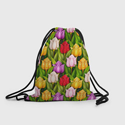 Рюкзак-мешок Объемные разноцветные тюльпаны, цвет: 3D-принт