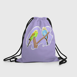 Рюкзак-мешок Пара волнистых попугаев, цвет: 3D-принт