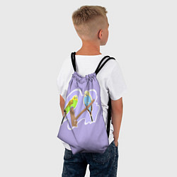 Рюкзак-мешок Пара волнистых попугаев, цвет: 3D-принт — фото 2