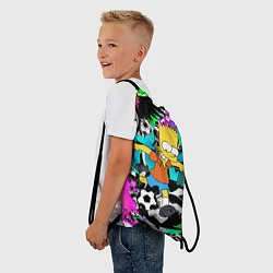 Рюкзак-мешок Барт Симпсон - центр-форвард на фоне граффити, цвет: 3D-принт — фото 2