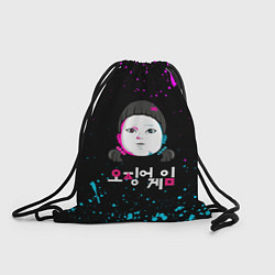 Рюкзак-мешок Squid game - кукла neon, цвет: 3D-принт