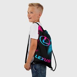 Рюкзак-мешок Lexus - neon gradient: символ, надпись, цвет: 3D-принт — фото 2