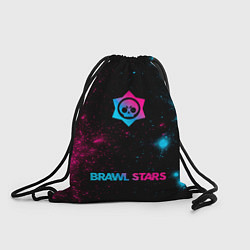 Рюкзак-мешок Brawl Stars - neon gradient: символ, надпись, цвет: 3D-принт