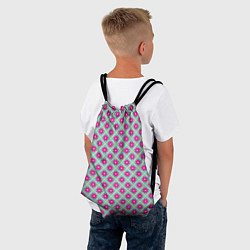 Рюкзак-мешок Фиолетовые цветочки паттерн, цвет: 3D-принт — фото 2