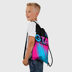 Рюкзак-мешок GTA - neon gradient: символ сверху, цвет: 3D-принт — фото 2