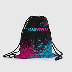 Рюкзак-мешок Subaru - neon gradient: символ сверху, цвет: 3D-принт