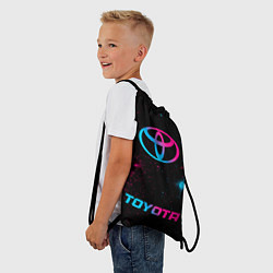 Рюкзак-мешок Toyota - neon gradient: символ, надпись, цвет: 3D-принт — фото 2