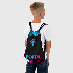 Рюкзак-мешок Portal - neon gradient: символ, надпись, цвет: 3D-принт — фото 2