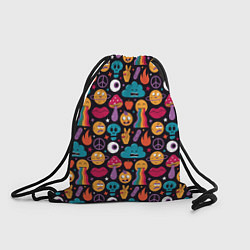Рюкзак-мешок Психоделические эмодзи, цвет: 3D-принт