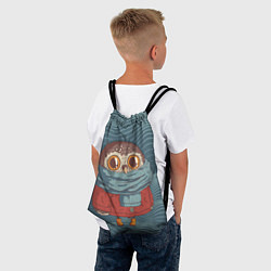 Рюкзак-мешок Милая совушка в шарфе, цвет: 3D-принт — фото 2