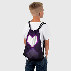 Рюкзак-мешок Undertale heart neon, цвет: 3D-принт — фото 2