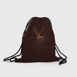 Рюкзак-мешок Силуэт оленя с осенним лесом, цвет: 3D-принт