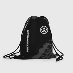 Рюкзак-мешок Volkswagen speed на темном фоне со следами шин: на, цвет: 3D-принт