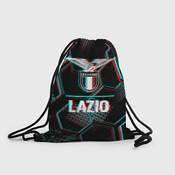 Рюкзак-мешок Lazio FC в стиле glitch на темном фоне, цвет: 3D-принт