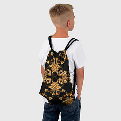 Рюкзак-мешок Золотая гжель узор, цвет: 3D-принт — фото 2