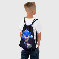 Рюкзак-мешок Sonic running, цвет: 3D-принт — фото 2