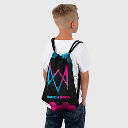 Рюкзак-мешок Watch Dogs - neon gradient, цвет: 3D-принт — фото 2