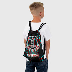 Рюкзак-мешок Everton FC в стиле glitch на темном фоне, цвет: 3D-принт — фото 2