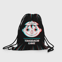 Рюкзак-мешок Символ Tomodachi Game в стиле glitch на темном фон, цвет: 3D-принт