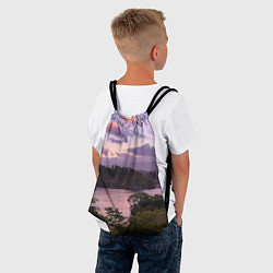 Рюкзак-мешок Пейзаж вечерней реки и леса, цвет: 3D-принт — фото 2