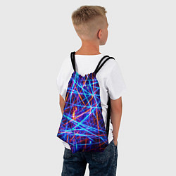 Рюкзак-мешок Красно-синие неоновые линии, цвет: 3D-принт — фото 2