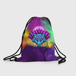 Рюкзак-мешок Маска волка с веером, цвет: 3D-принт