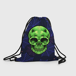 Рюкзак-мешок Зеленый большой череп, цвет: 3D-принт