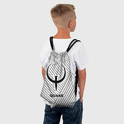 Рюкзак-мешок Символ Quake на светлом фоне с полосами, цвет: 3D-принт — фото 2