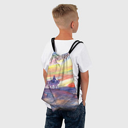 Рюкзак-мешок Одинокий всадник в степи на закате, цвет: 3D-принт — фото 2