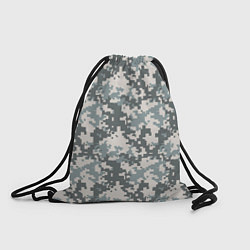 Рюкзак-мешок Камуфляж серый пиксель, цвет: 3D-принт