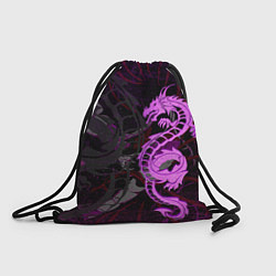 Рюкзак-мешок Неоновый дракон purple dragon, цвет: 3D-принт