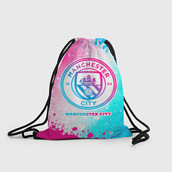 Рюкзак-мешок Manchester City neon gradient style, цвет: 3D-принт