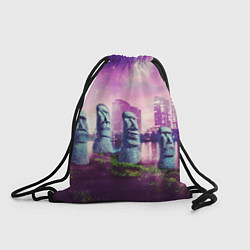 Рюкзак-мешок Мем камень лицо - головы Моаи, цвет: 3D-принт