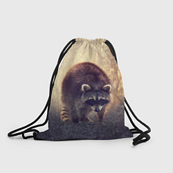 Рюкзак-мешок Любопытный енот, цвет: 3D-принт