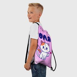 Рюкзак-мешок Оля кошечка с сердечком, цвет: 3D-принт — фото 2