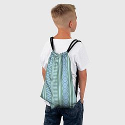 Рюкзак-мешок Зелёные и синие абстрактные узоры, цвет: 3D-принт — фото 2